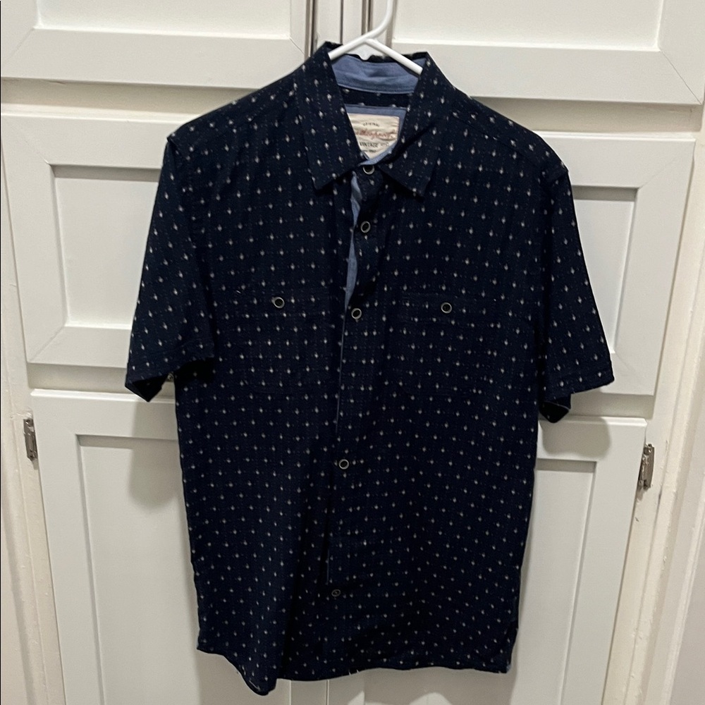 Men's Navy Blue Patterned Shirt